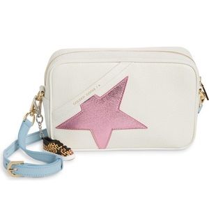 GOLDEN GOOSE HAMMERED LEATHER BODY LAMINATED STAR CROSSBODY